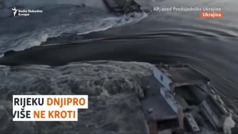 Poplava i evakuacije na jugu Ukrajine nakon rušenja brane