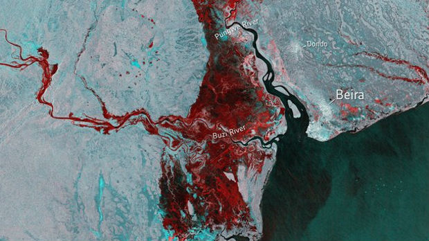 Poplave u Mozambiku vidljive iz svemira, more unutar zemlje