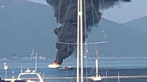 Požar na jahti u Tivatskom zalivu