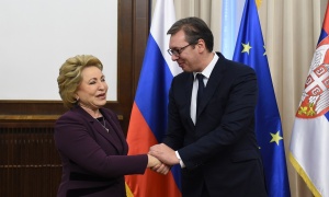Predsednik Srbije se sastao sa Valentinom Matvijenko i premijerom Makedonije