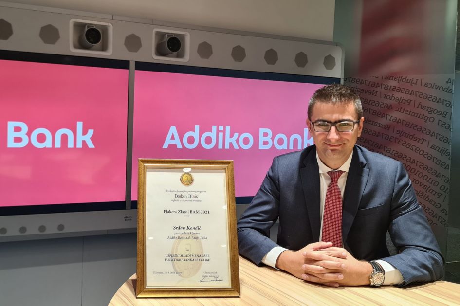 Predsjednik Uprave Addiko banke Banja Luka najuspješniji mladi menadžer u bankarstvu BiH