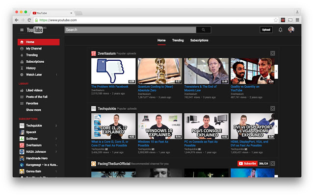 Probajte Youtube u crnoj varijanti!