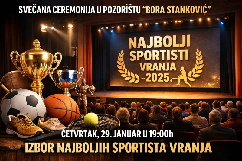 Proglašenje najboljih sportista Vranja u četvrtak u pozorištu