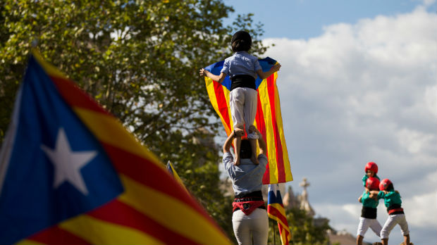 Protest Katalonaca s porukom Zbogom, Španijo
