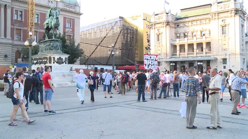 Protest Protiv diktature na Trgu republike u Beogradu