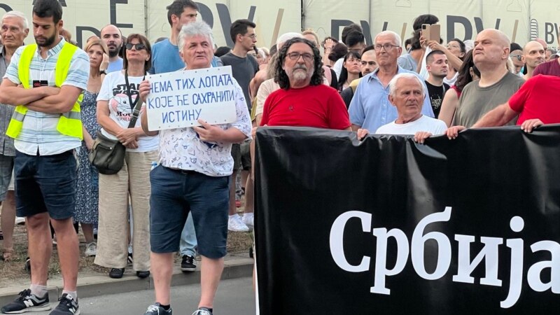 Dvanaesti protest Srbija protiv nasilja završen ispred RTS-a