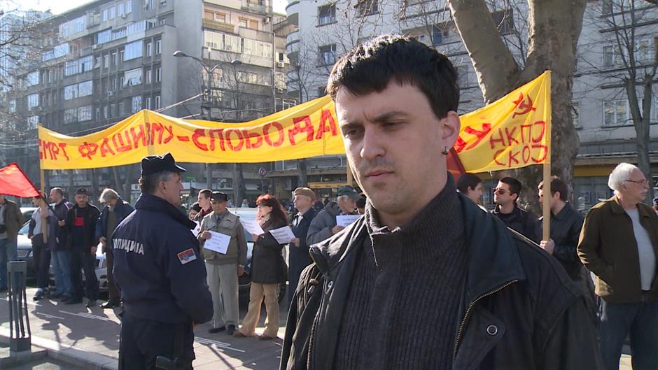 Protest predstavnika SKOJ-a, traže ostavku Jankovića