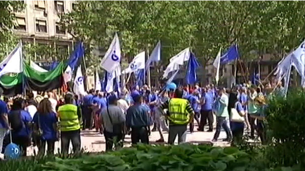 Protest radnika na Trgu Nikole Pašića