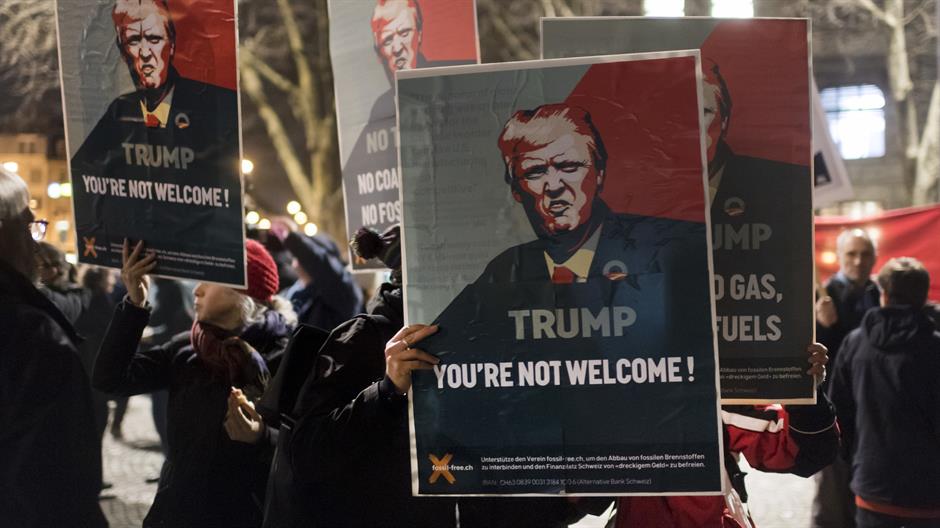 Protest zbog dolaska Trampa u Davos
