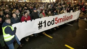 Prvi protest „1 od 5 miliona“ u Novom Sadu održaće se 18. januara