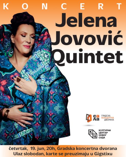 Концерт Јелена Јововић Quintet у Градској концертној дворани у четвртак, 19. јуна