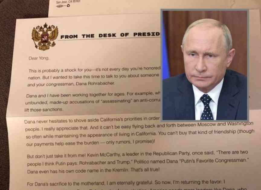 RUSKI NOVINAR TVRDI: LAŽNO PUTINOVO PISMO KRUŽI   MEĐU AMERIKANCIMA! Koriste ga kao dokaz i zloupotrebljavaju u kampanji! (FOTO)
