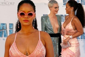 Rihanna i Cara Delevingne: Duboki dekolte na plavom tepihu