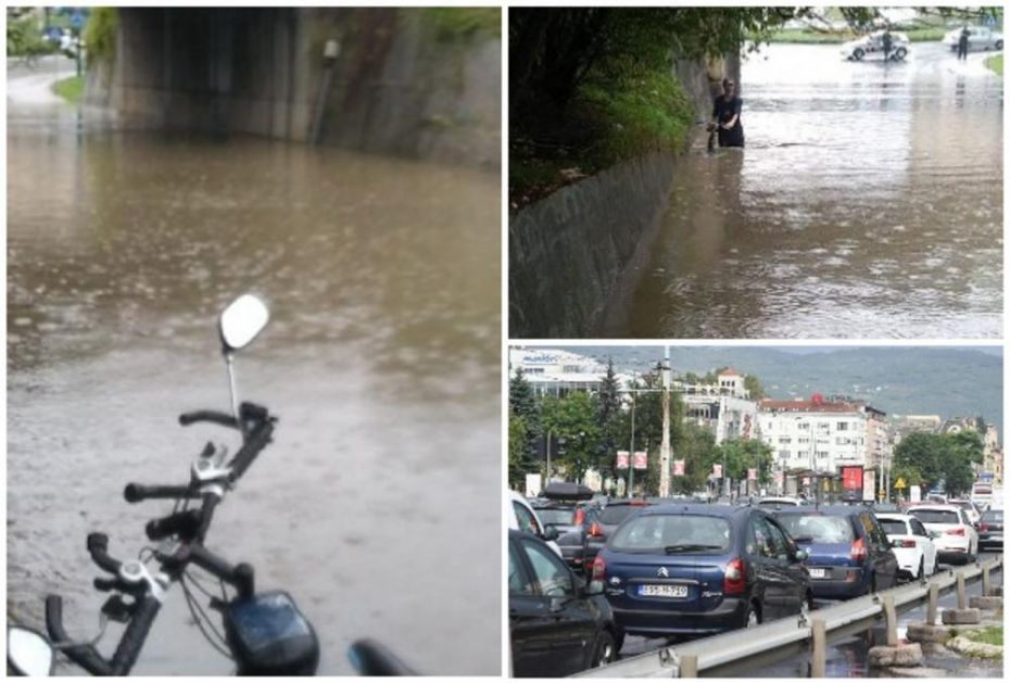 SARAJEVO KAO VENECIJA: Jaka kiša poplavila  ulice, odmah nastao kolaps (FOTO, VIDEO)