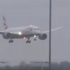 SNAŽNA OLUJA U LONDONU: Avion se odbio od piste i nije mogao da sleti (VIDEO)
