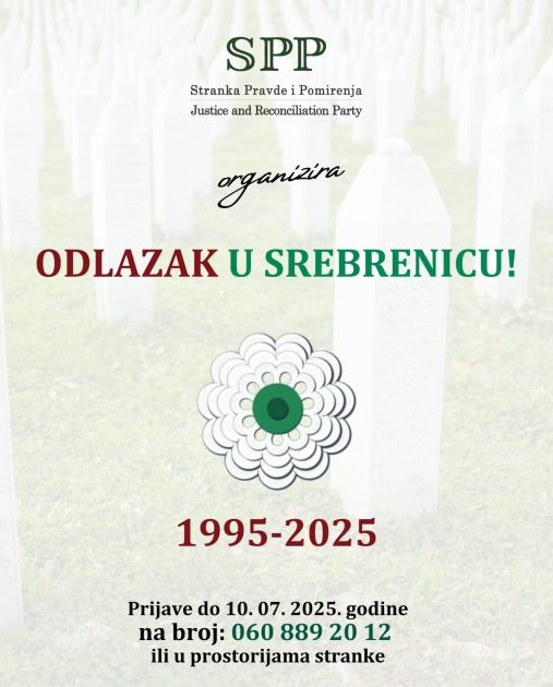 SPP organizira odlazak građana u Srebrenicu povodom 30. godišnjice od genocida