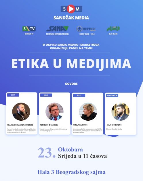 Sandžak Media u okviru Sajma medija organizuje panel: ETIKA U MEDIJIMA
