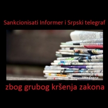 Sankcionisati Informer i Srpski telegraf zbog grubog krsenja zakona