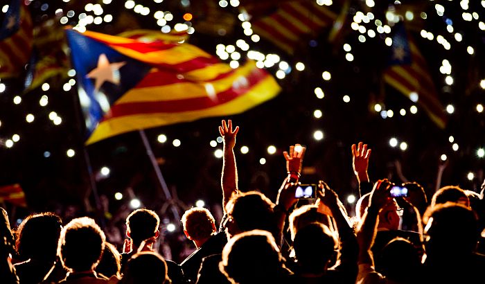 Skup aktivista protiv nezavisnosti Katalonije u Barseloni