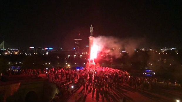 Slavlje navijača na ulicama Beograda