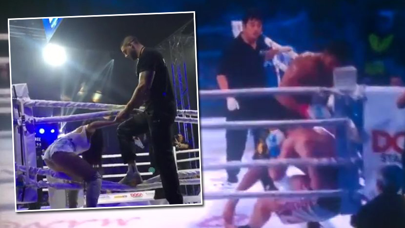 Srpski K1 borac oboren na pod pred finale, a onda je Stanija ušla u ring u kratkom šorcu i sve ih nokautirala (VIDEO)
