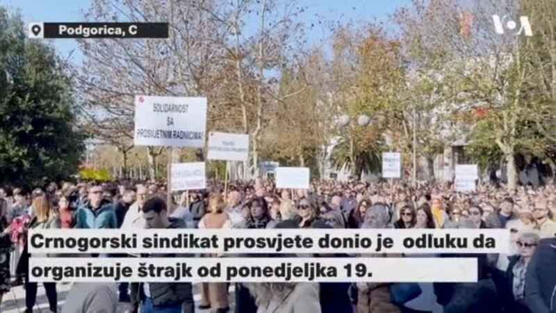 Štrajk prosvjetara u Crnoj Gori od ponedeljka
