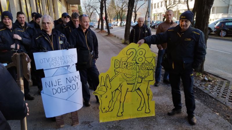 Štrajk upozorenja radnika Hrvatske pošte u Mostaru