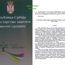 Strategija zastite prirode Republike Srbije za period od 2019. do 2025. godine - predlog