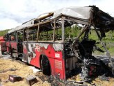 Stravičan prizor kod Kuršumlije, petoro stradalo, autobus izgoreo u potpunosti FOTO VIDEO
