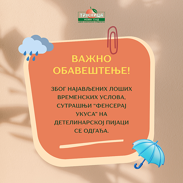 Sutra bez manifestacije „Fenseraj ukusa“ na Detelinarskoj pijaci
