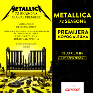 Svetska premijera novog albuma grupe “Metallica” u bioskopu “Cineplexx Promenada”