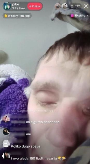 Tiktoker iz BiH se snimao dok spava, njegovo dremanje uživo gledalo više stotina ljudi (VIDEO)