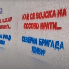 U BOJAMA SRPSKE ZASTAVE! Severna brigada potpisala grafite na ćirilici na severu KiM