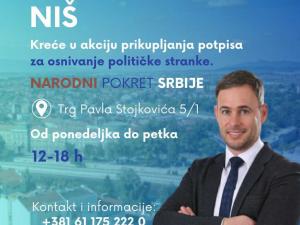 U Nišu i Leskovcu počeli da prikupljaju potpise za stranku Narodni pokret Srbije