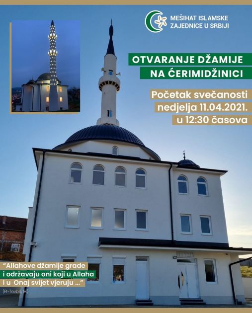 U nedjelju svečano otvaranje džamije na Ćerimidžinici