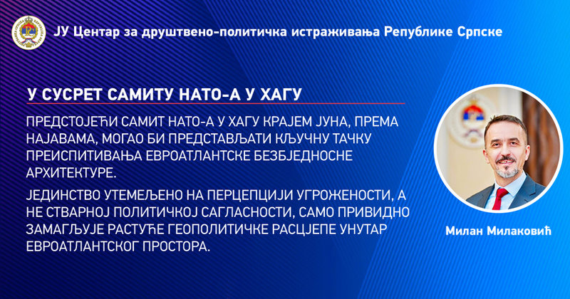 U susret samitu NATO-a u Hagu