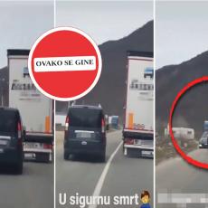 UŽASNA SCENA U SRBIJI: Obilazio kamion u krivini, preko pune linije, a onda mu je ISKOČIO auto iz suprotne trake
