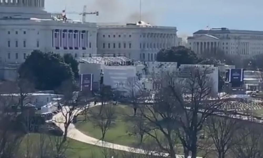 LAŽNA UZBUNA U VAŠINGTONU: Zbog požara u neselju beskučnika blokirana zgrada Kongresa i prekinuta proba inaugiracije! (VIDEO)