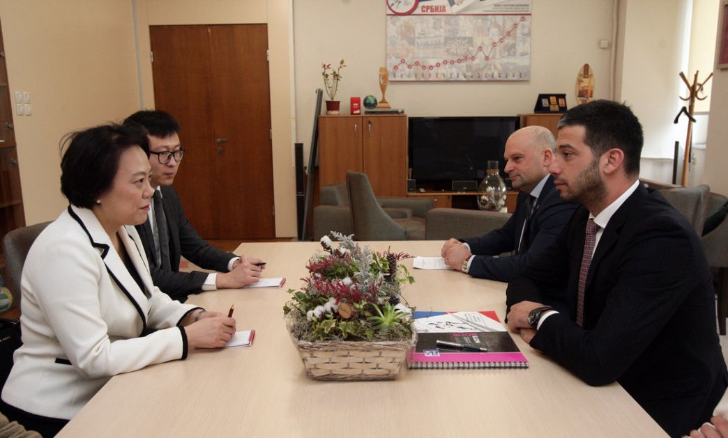 Udovičić sa ambasadorkom Kine o proširenju saradnje u oblasti omladine i sporta