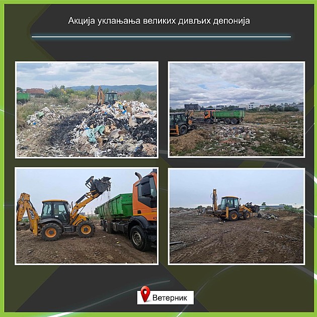 Uklonjene velike divlje deponije iz Adica, Veternika i Futoga