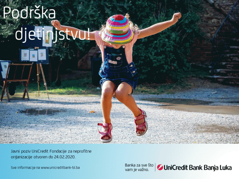 UniCredit Fondacija i UniCredit Banka Banja Luka za “Podršku djetinjstvu” obezbijedili 17 500 evra.