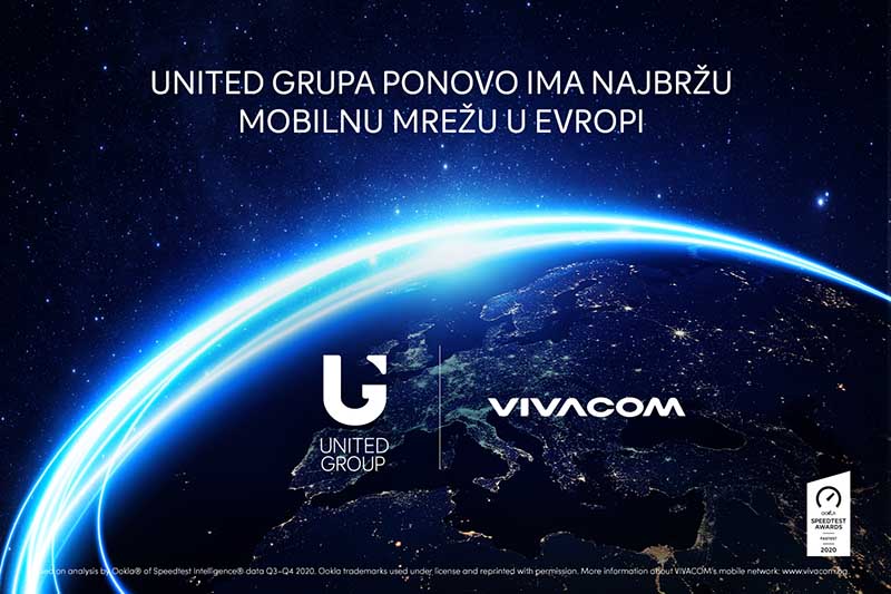 United Grupa ponovo ima najbržu mobilnu mrežu u Evropi prema merenju Ookle®