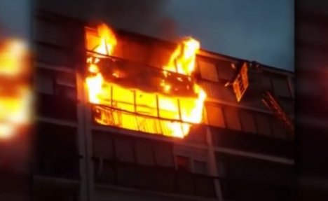(VIDEO) IZGOREO STAN U CENTRU ZAGREBA: Jedna osoba povređena, komšija snimao požar!