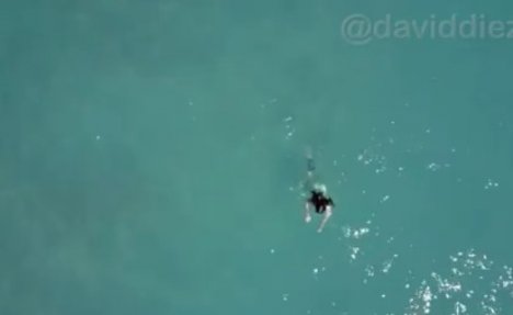 (VIDEO) NIJE MOGAO NIŠTA: Dronom snimao devojku dok se brčka, a onda video šta joj se približava