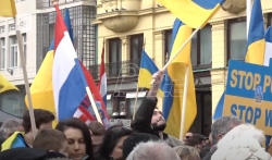 Više stotina gradjana u Zagrebu na skupu podrške Ukrajini