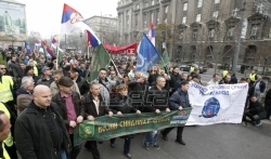 Vojni i policijski sindikat protestuju ispred Vlade Srbije