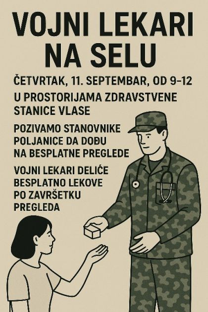 Vojni lekari u Vlasu – besplatni pregledi i podela lekova