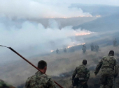 Vojska Srbije pomaže u gašenju požara u Trgovištu