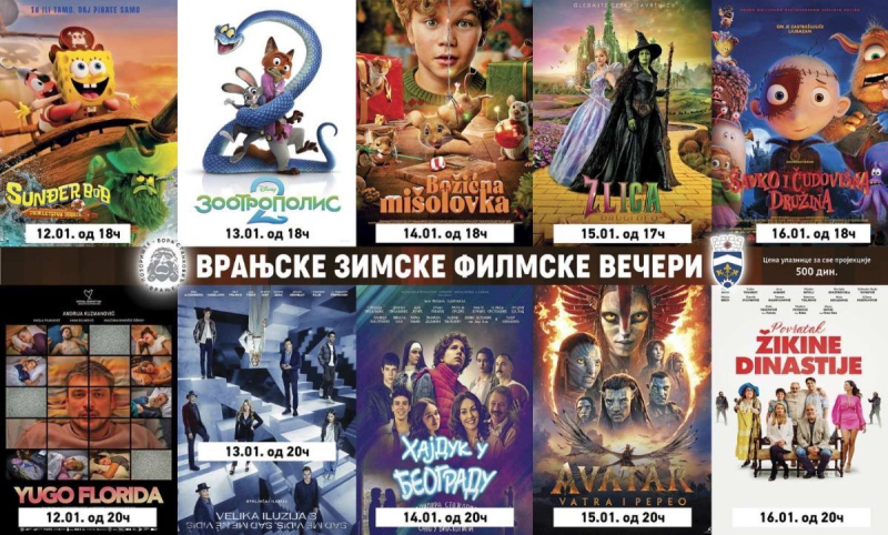 ,,Vranjske zimske filmske večeri“ od 12. do 16. januara