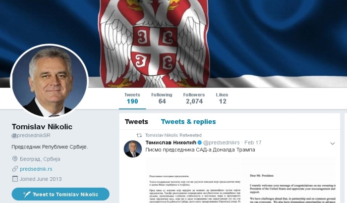 Vučić na Tviteru i dalje premijer, Nikolić predsednik